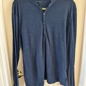 John Varvatos Men's Long-Sleeve Indigo Henley
